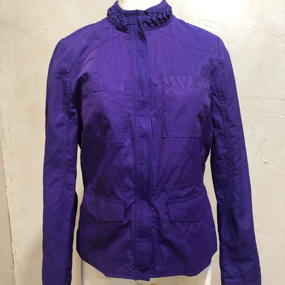 Chico’s purple short lightweight lined jacket